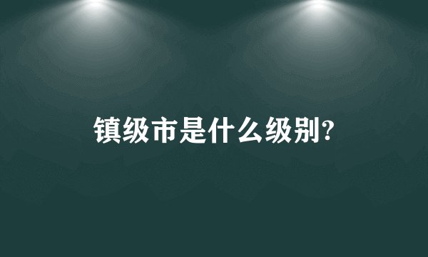 镇级市是什么级别?