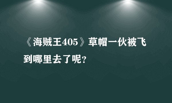 《海贼王405》草帽一伙被飞到哪里去了呢？