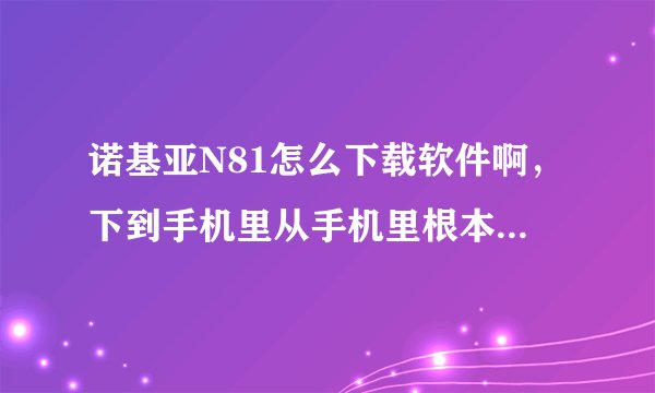诺基亚N81怎么下载软件啊，下到手机里从手机里根本看不到，下载到电脑上又不能直接安装，