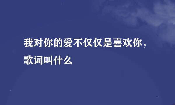 我对你的爱不仅仅是喜欢你，歌词叫什么