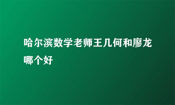 哈尔滨数学老师王几何和廖龙哪个好
