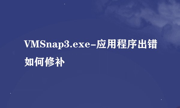 VMSnap3.exe-应用程序出错如何修补