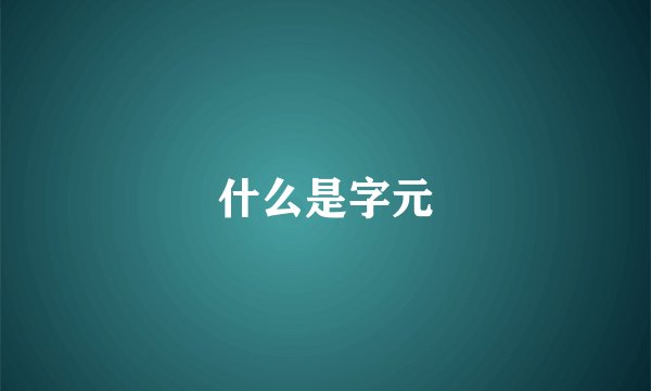 什么是字元
