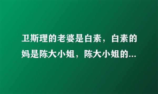 卫斯理的老婆是白素，白素的妈是陈大小姐，陈大小姐的父亲是谁了？要可查人物