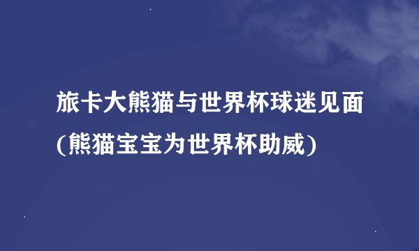 旅卡大熊猫与世界杯球迷见面(熊猫宝宝为世界杯助威)