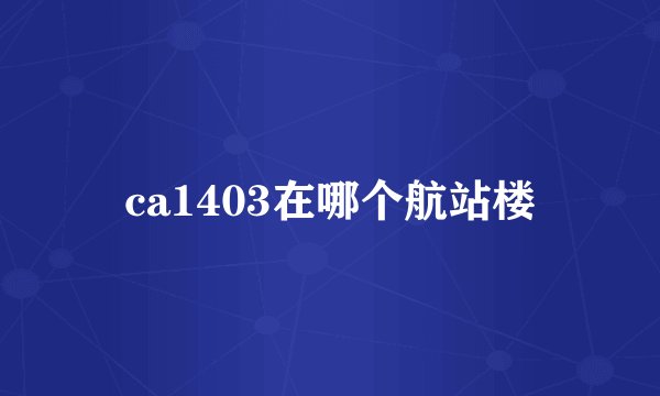 ca1403在哪个航站楼