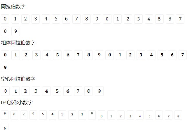 1～10的特殊符号有哪些？