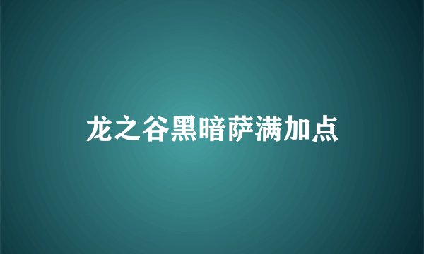 龙之谷黑暗萨满加点