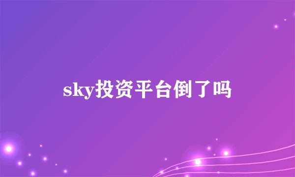 sky投资平台倒了吗