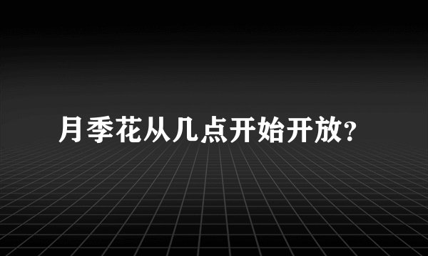 月季花从几点开始开放？