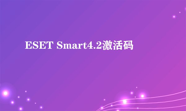 ESET Smart4.2激活码