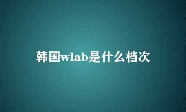 韩国wlab是什么档次