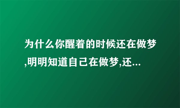 为什么你醒着的时候还在做梦,明明知道自己在做梦,还要继续做梦么?