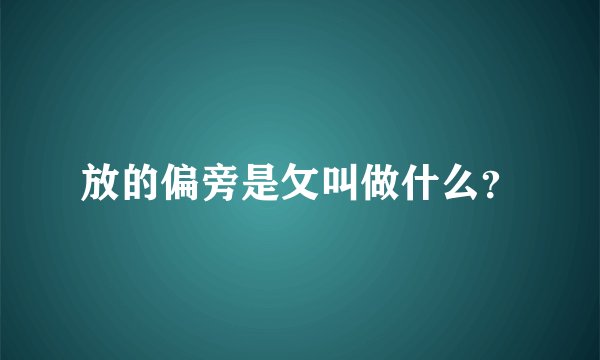放的偏旁是攵叫做什么？