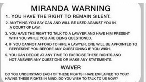 米兰达警告是什么意思？