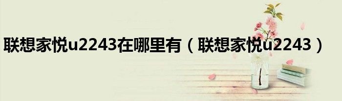 联想家悦u2243在哪里有联想家悦u2243