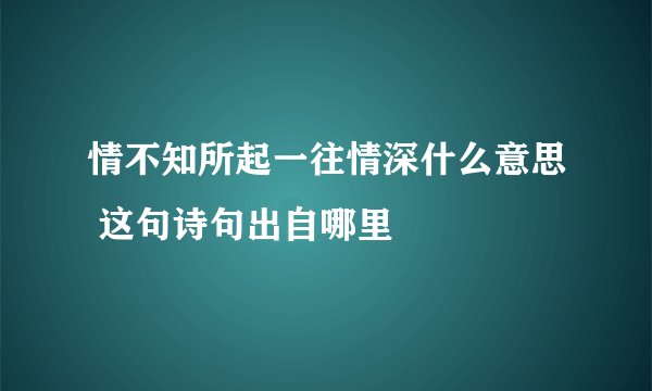 情不知所起一往情深什么意思 这句诗句出自哪里