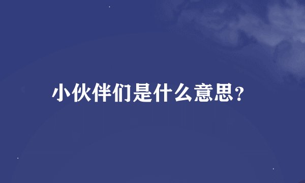 小伙伴们是什么意思？
