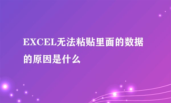 EXCEL无法粘贴里面的数据的原因是什么
