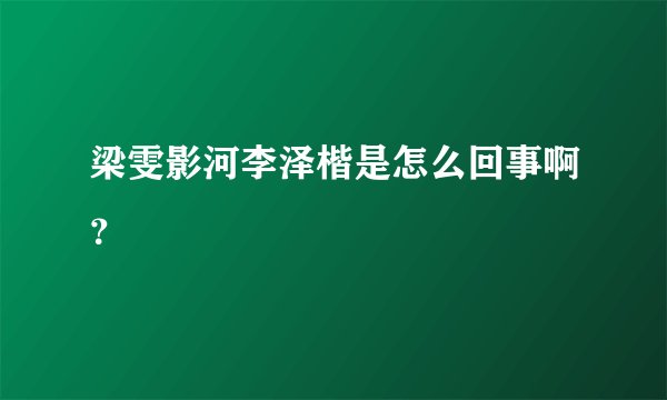 梁雯影河李泽楷是怎么回事啊？