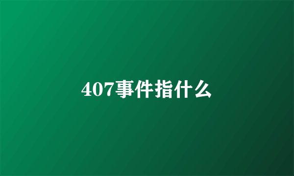 407事件指什么