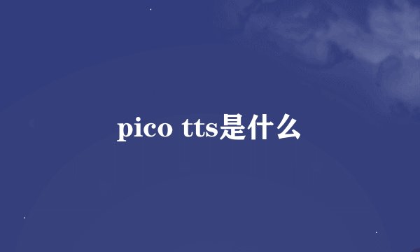 pico tts是什么
