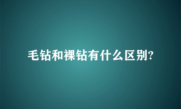 毛钻和裸钻有什么区别?