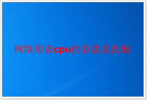 cpu是啥意思网络用语