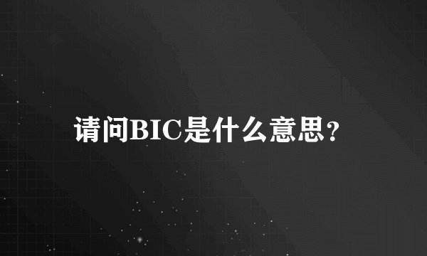 请问BIC是什么意思?