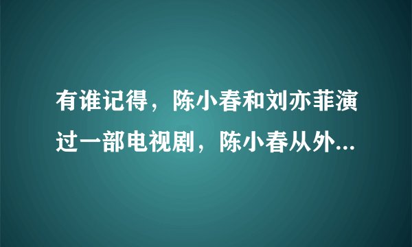 有谁记得，陈小春和刘亦菲演过一部电视剧，陈小春从外国回到北京，刘亦菲演的是个哑巴？