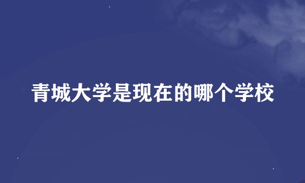青城大学是现在的哪个学校