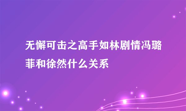 无懈可击之高手如林剧情冯璐菲和徐然什么关系