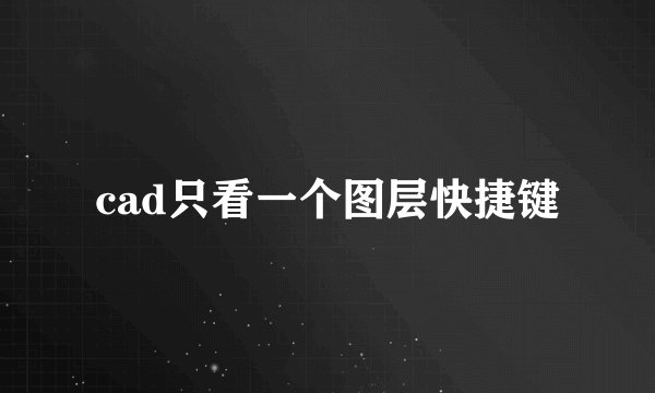 cad只看一个图层快捷键
