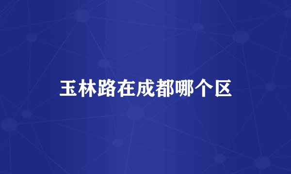 玉林路在成都哪个区