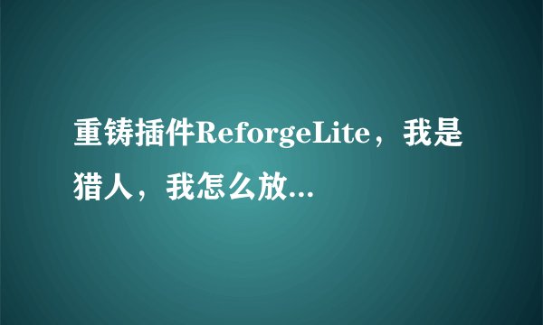 重铸插件ReforgeLite，我是猎人，我怎么放弃精通或者急速堆爆击？