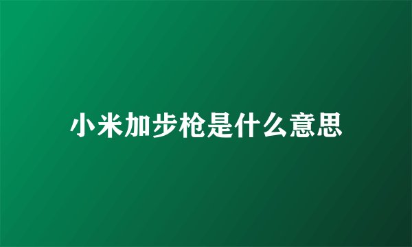 小米加步枪是什么意思