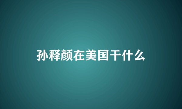 孙释颜在美国干什么