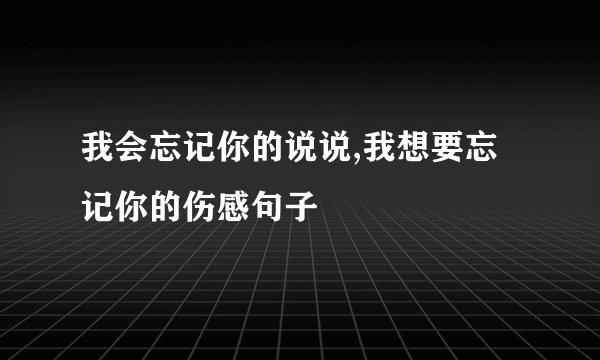 我会忘记你的说说,我想要忘记你的伤感句子