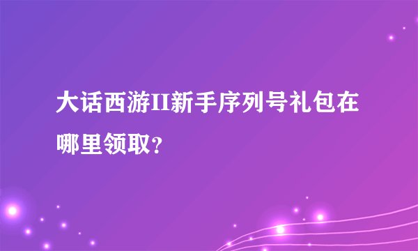 大话西游II新手序列号礼包在哪里领取？