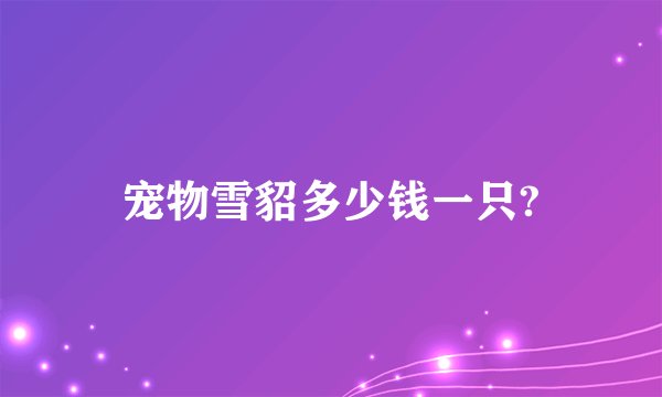 宠物雪貂多少钱一只?