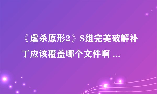 《虐杀原形2》S组完美破解补丁应该覆盖哪个文件啊 ps；我用快吧下的