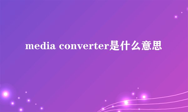 media converter是什么意思