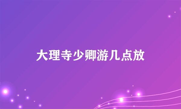 大理寺少卿游几点放