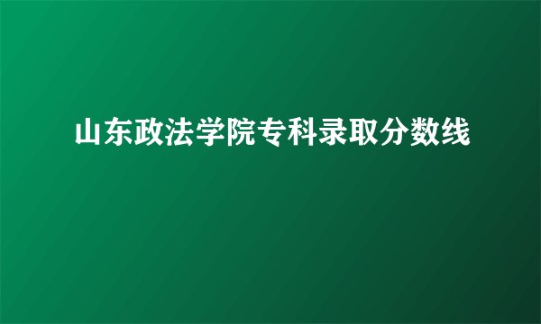 山东政法学院专科录取分数线