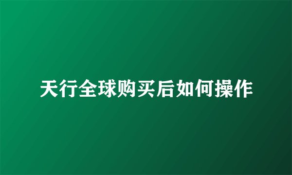 天行全球购买后如何操作