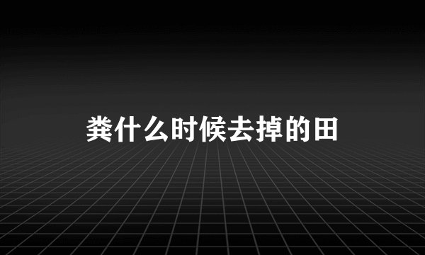 粪什么时候去掉的田