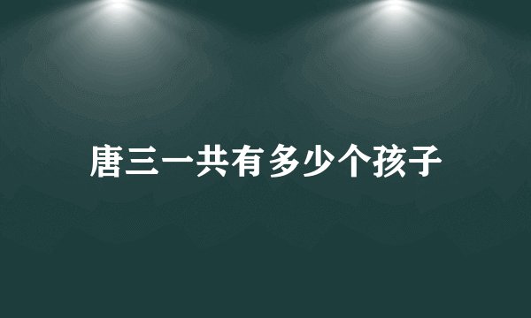唐三一共有多少个孩子