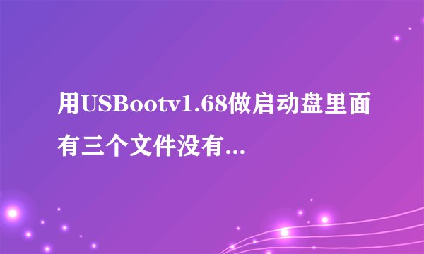 用USBootv1.68做启动盘里面有三个文件没有根目录winPE怎样装上去