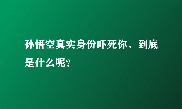 孙悟空真实身份吓死你，到底是什么呢？