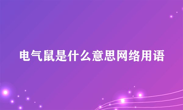 电气鼠是什么意思网络用语